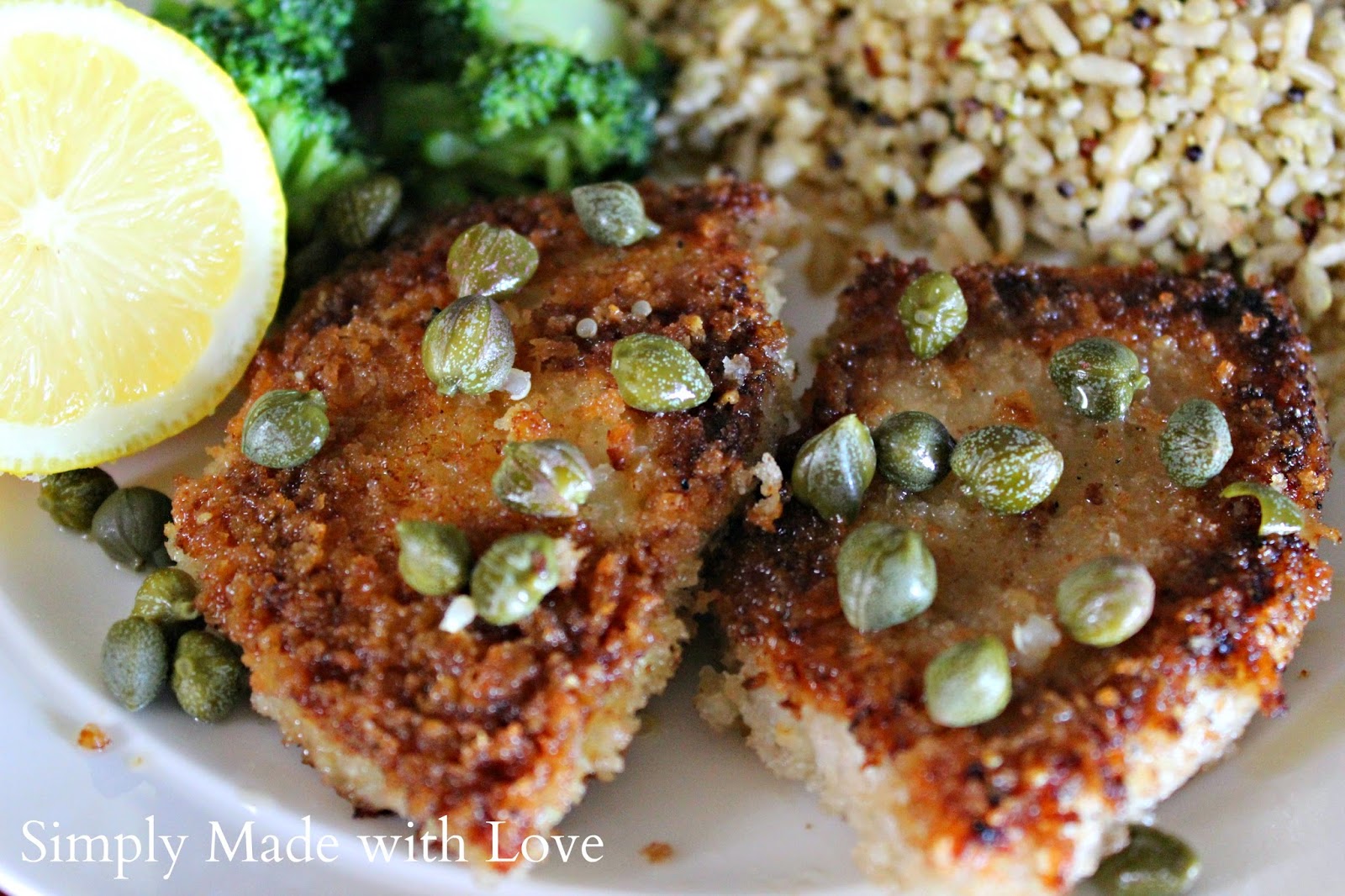 simply made with love parmesan pork chops with lemon caper sauce
