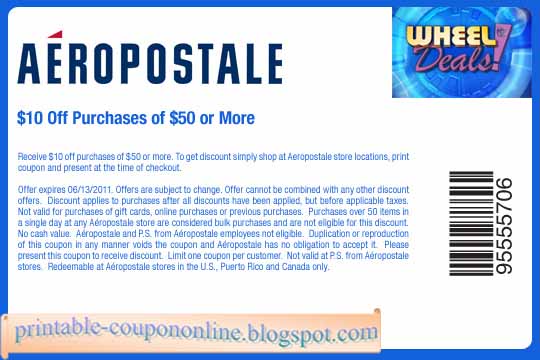 Printable Coupons 2021: Aeropostale Coupons