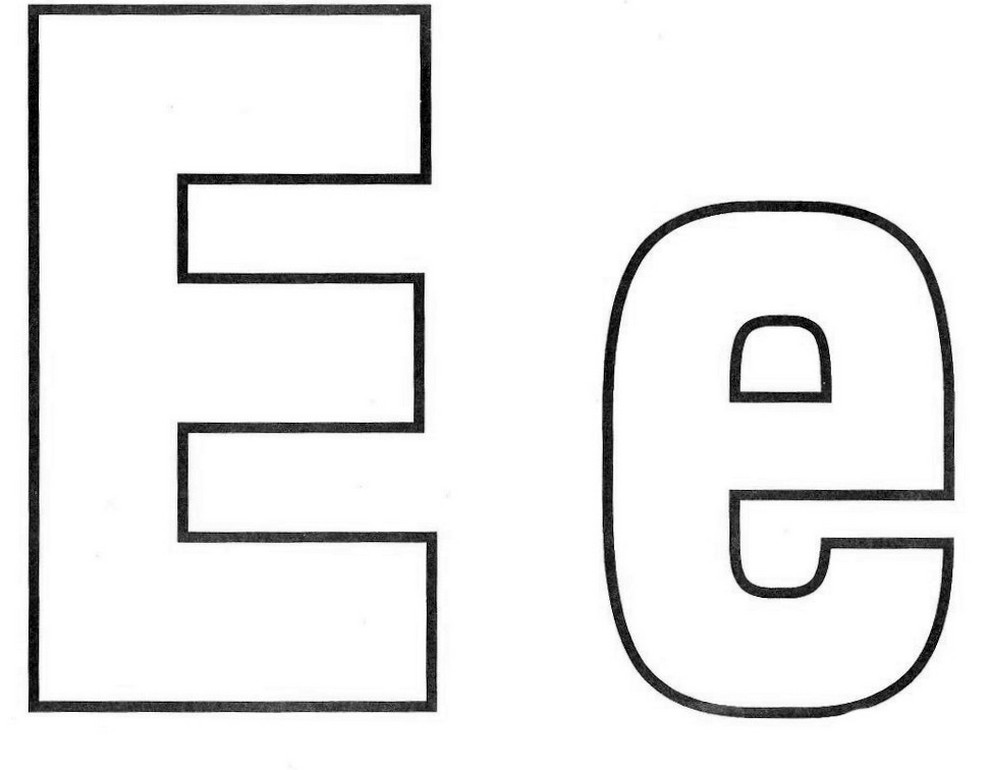 Alfabeto para cobrir colorir completar - letra "E" .