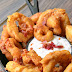 Bacon Onion Rings with Bacon Ranch Dipping Sauce