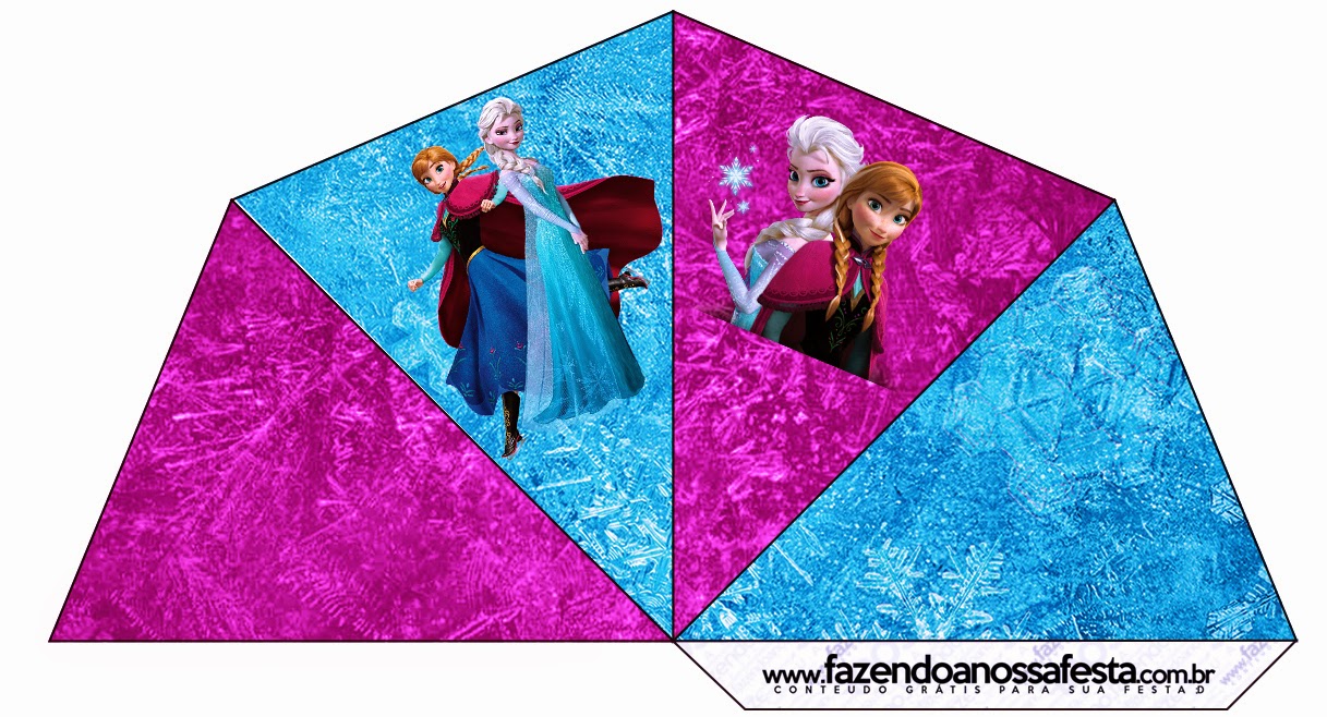 Frozen Azul y Púrpura: Imágenes, Fondos e Imprimibles Gratis para Fiestas. Para conos = cucuruchos.