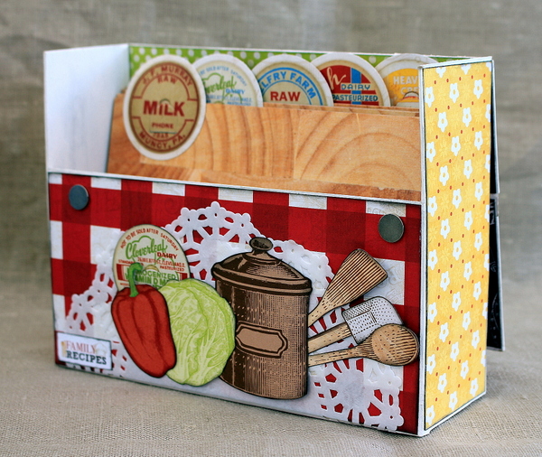 Recipe Box Alter Tutorial Video by Ulrika Wandler using BoBunny Family Recipe Collection