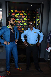 Ranveer Singh in Blue Blazer Spotted Life Bar ~  Exclusive 07