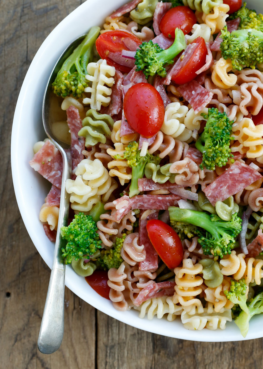 Barefeet In The Kitchen Broccoli and Salami Pasta Salad