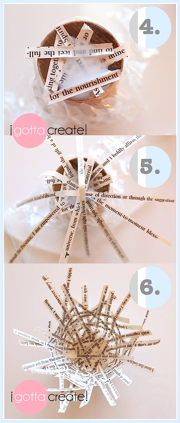 Make Spring nests from strips of newspaper or magazines. | Spring #Nest Tutorial at I Gotta Create!