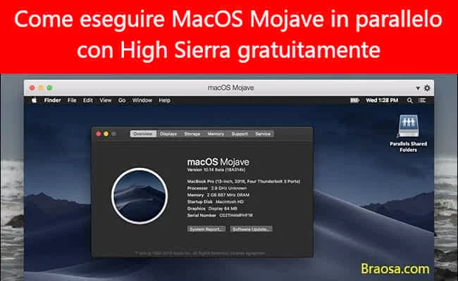 Come eseguire Mojave in parallelo con High Sierra gratuitamente sul tuo Mac