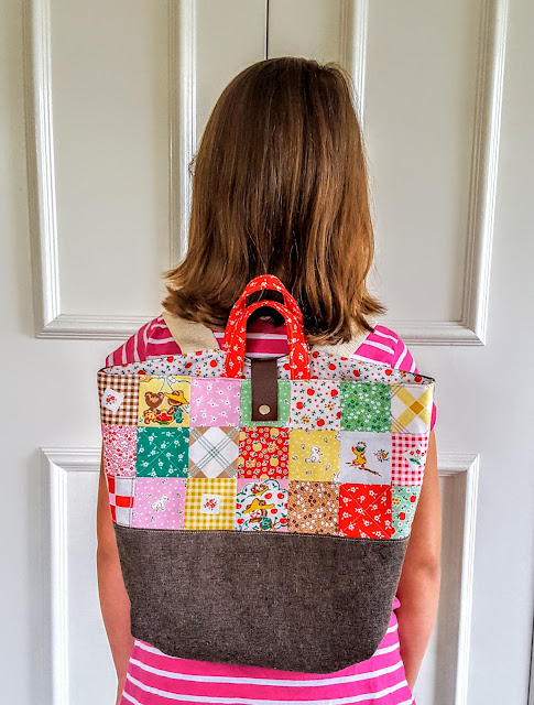 The Cubby Pack backpack tote sewing tutorial by Heidi Staples of Fabric Mutt