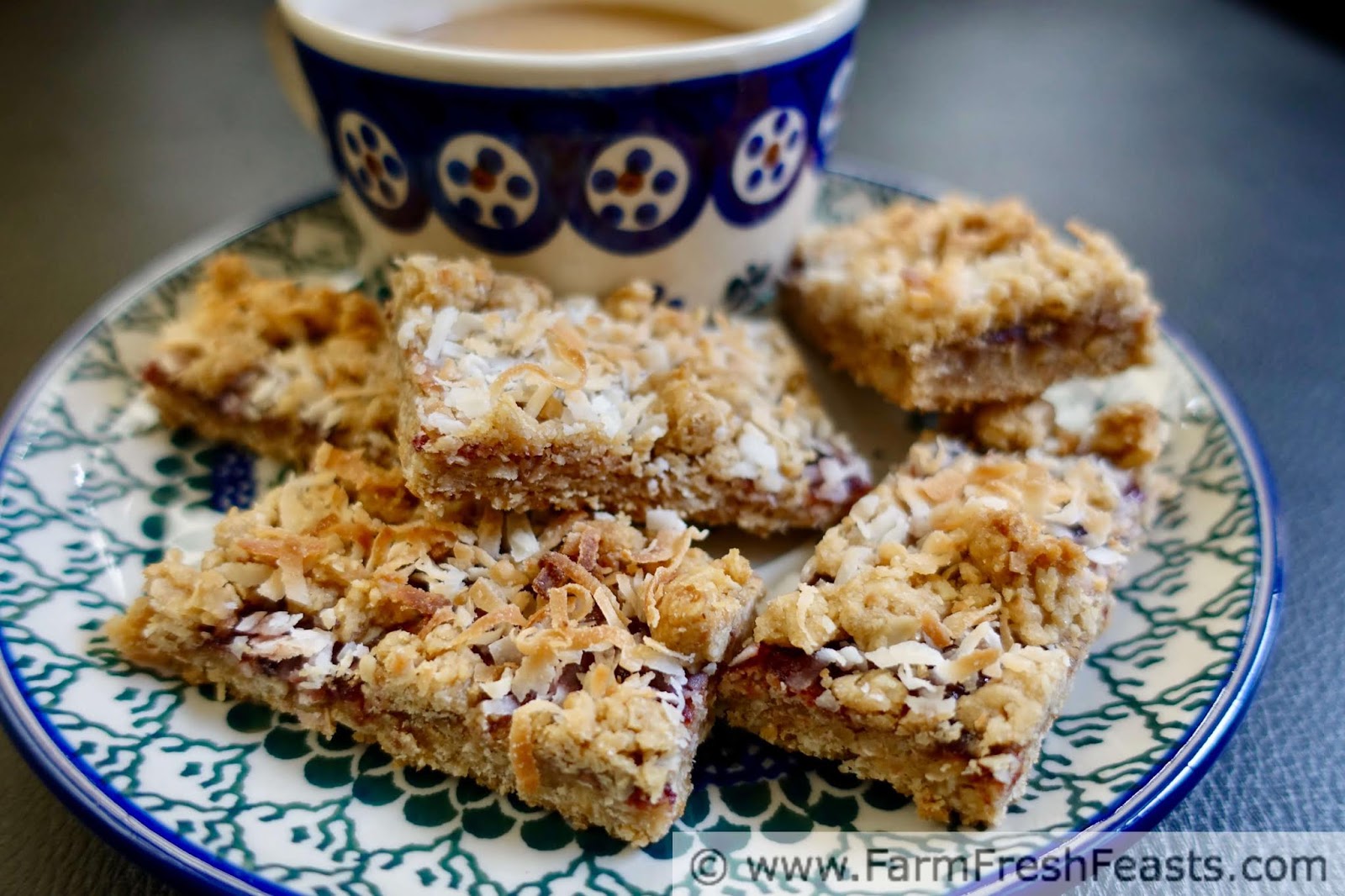 Farm Fresh Feasts Raspberry Jam Oatmeal Bars