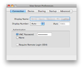 Vine Server preferences