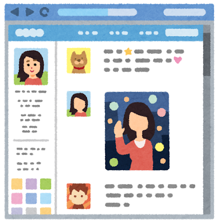 SNSのイラスト（ウェブサイト）