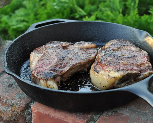 Frozen Steaks, another Quick Supper ♥ KitchenParade.com. How to cook steaks straight from the freezer, no microwave, no thawing required. Meat is perfectly, evenly cooked. Low Carb.