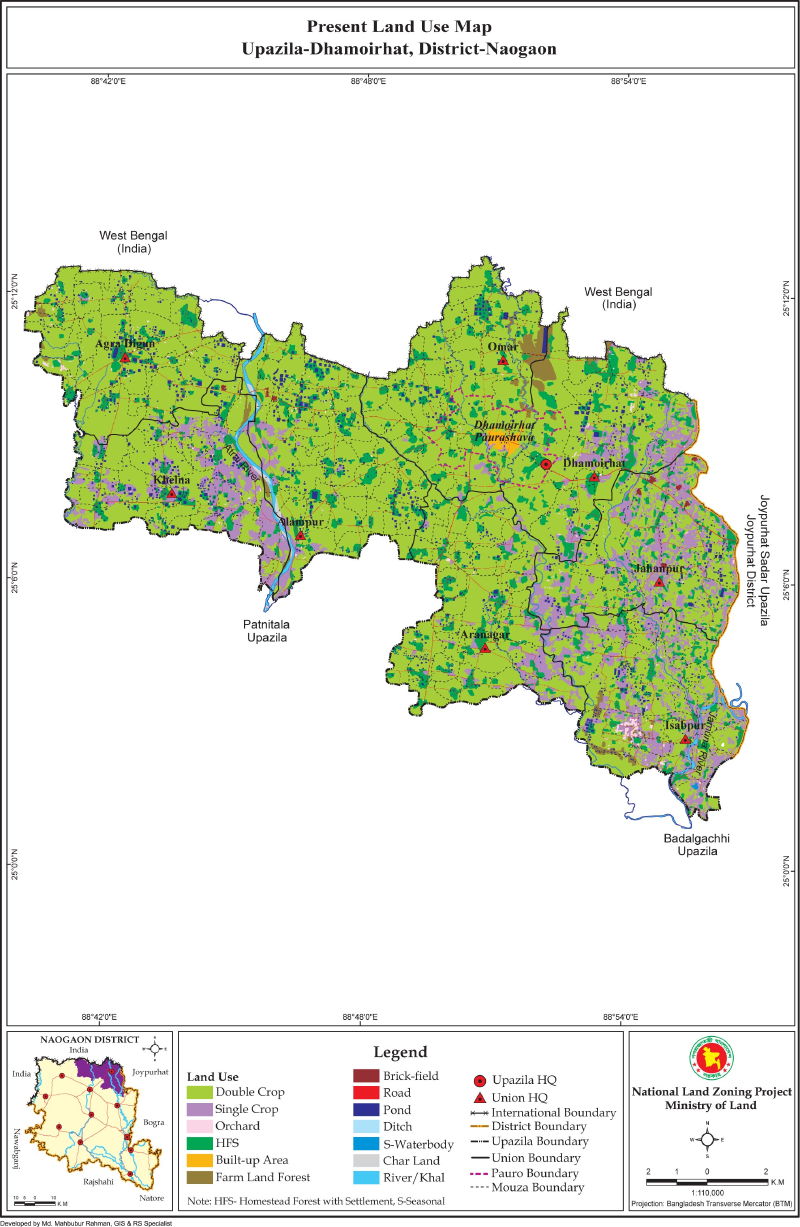Dhamoirhat Upazila Mouza Map Naogaon District Bangladesh