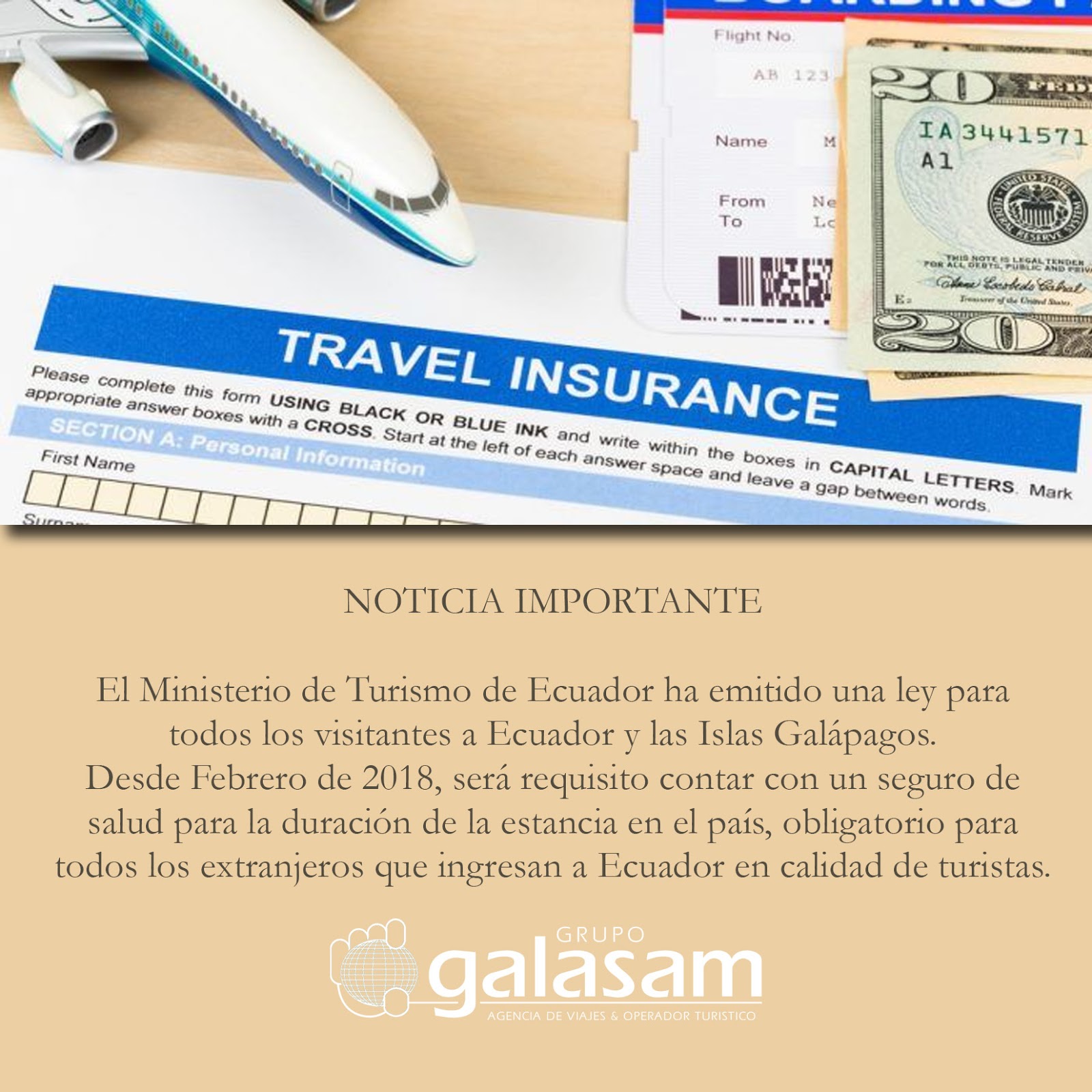 Turistas que visitan Ecuador requieren seguro de salud Tourists