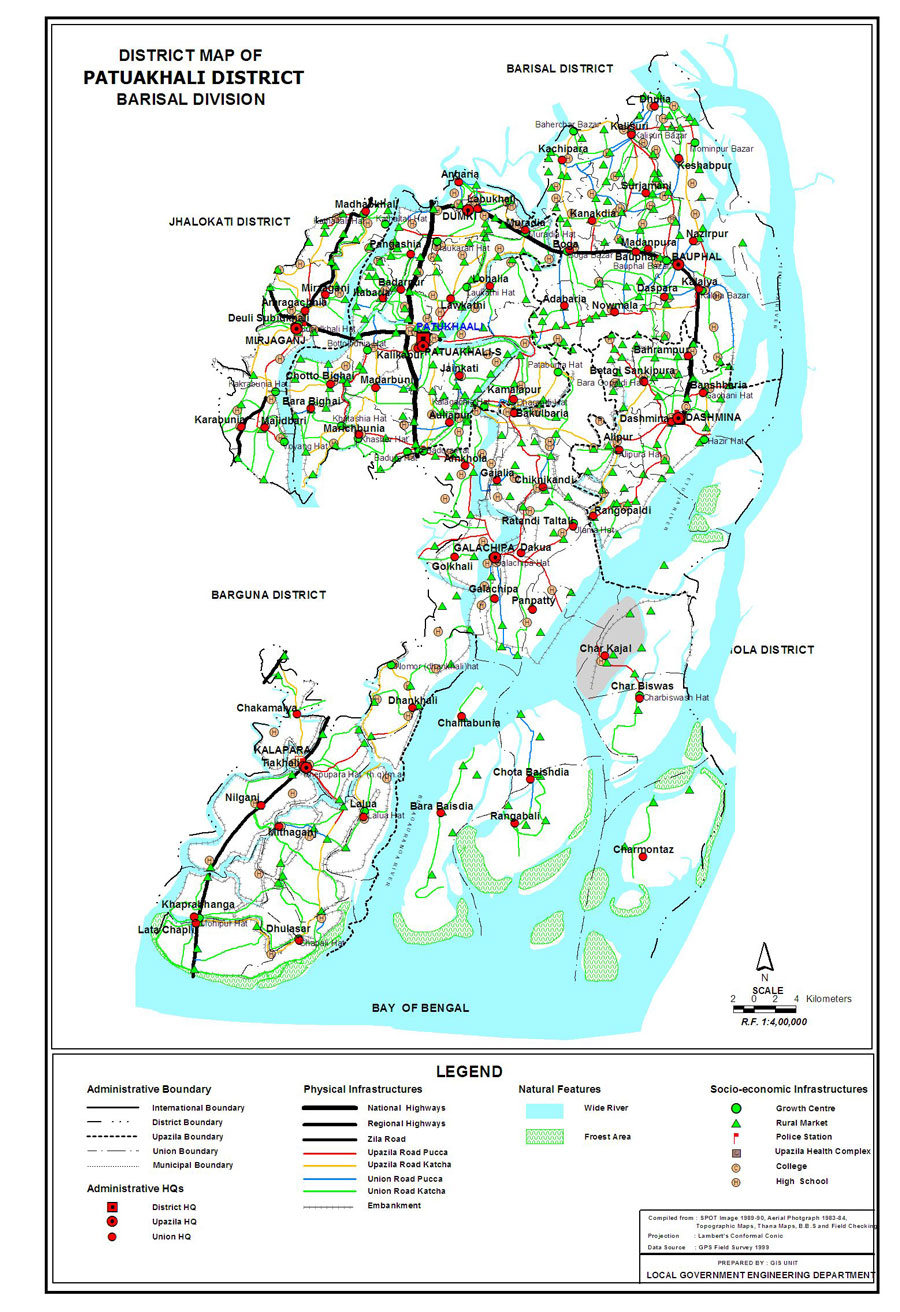 Patuakhali District Map Bangladesh
