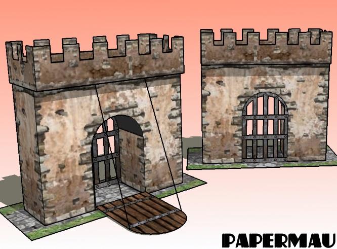 PAPERMAU: A Medieval Castle Paper Model In Minecraft Style - by  1tagiraty1via Pixel Papercraft
