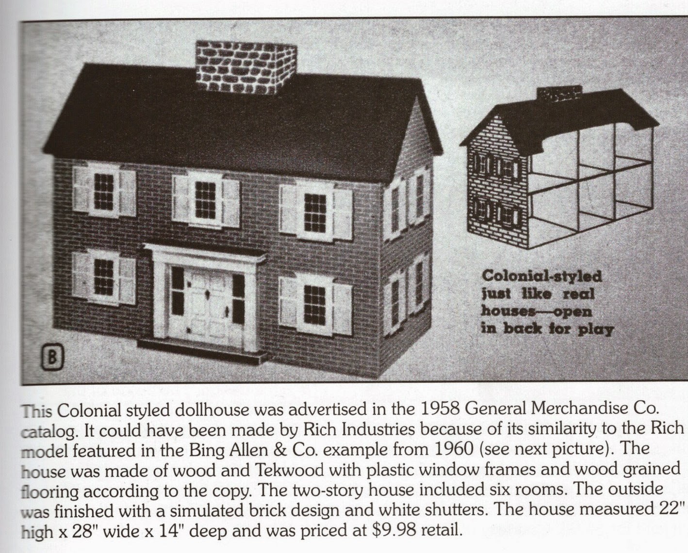 vintage colonial dollhouse