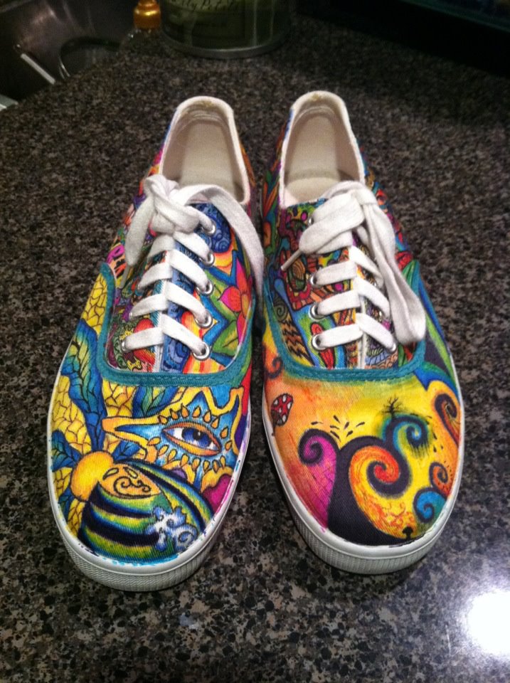 GypsyBird Creations: Psychedelic shoes
