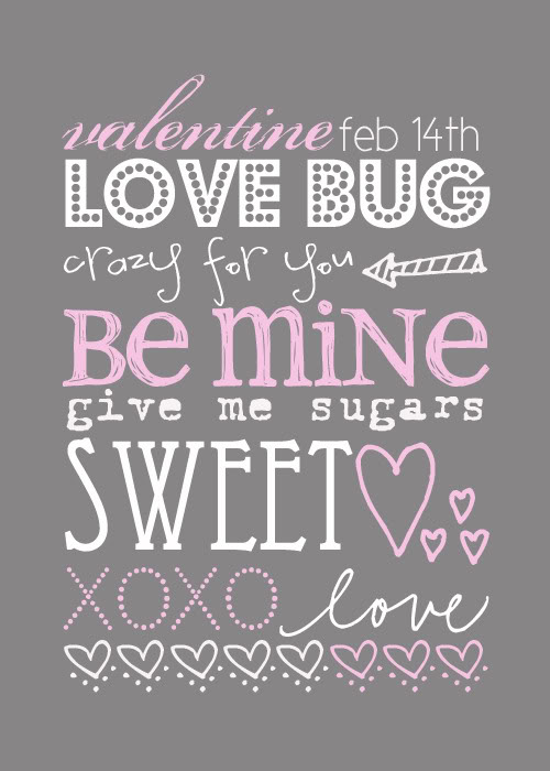 Creative Party Ideas by Cheryl: Free Valentine Subway Art Printable