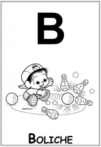 alfabeto turma da monica  baby letra b