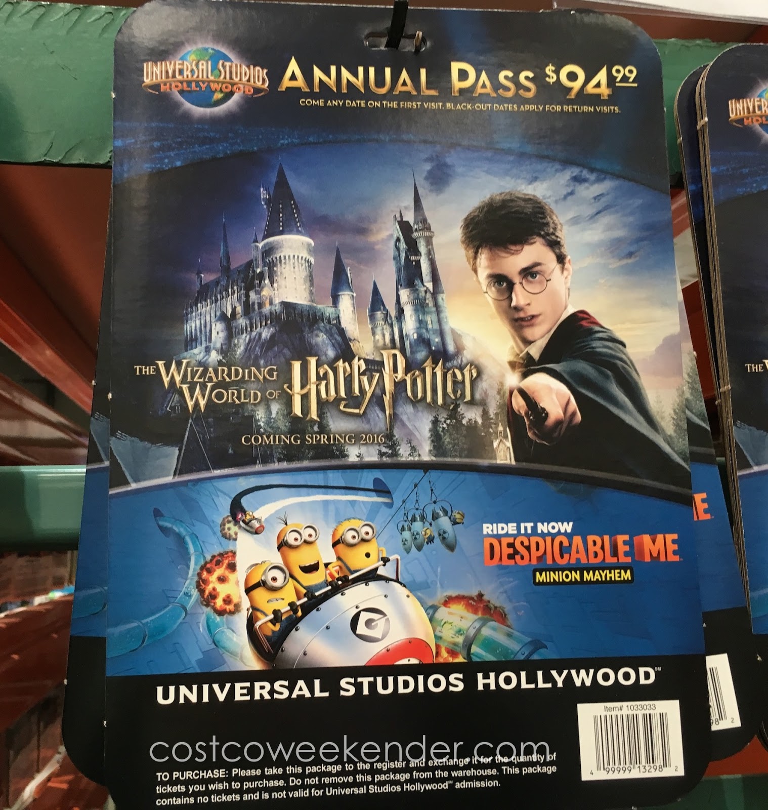 Universal Studios Hollywood Season Pass 2016 Costco 