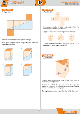 8 Sinif Geometrik Cisimler Konu Anlatim Foyu Fimatematik Com Ortaokul Matematik Rehberi