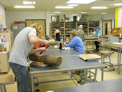 woodcarving at Nailsea school