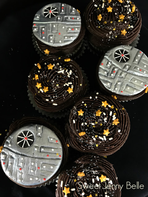 death star fondant cupcake topper star wars