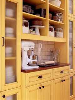 traditional yellow kitchen cabinets