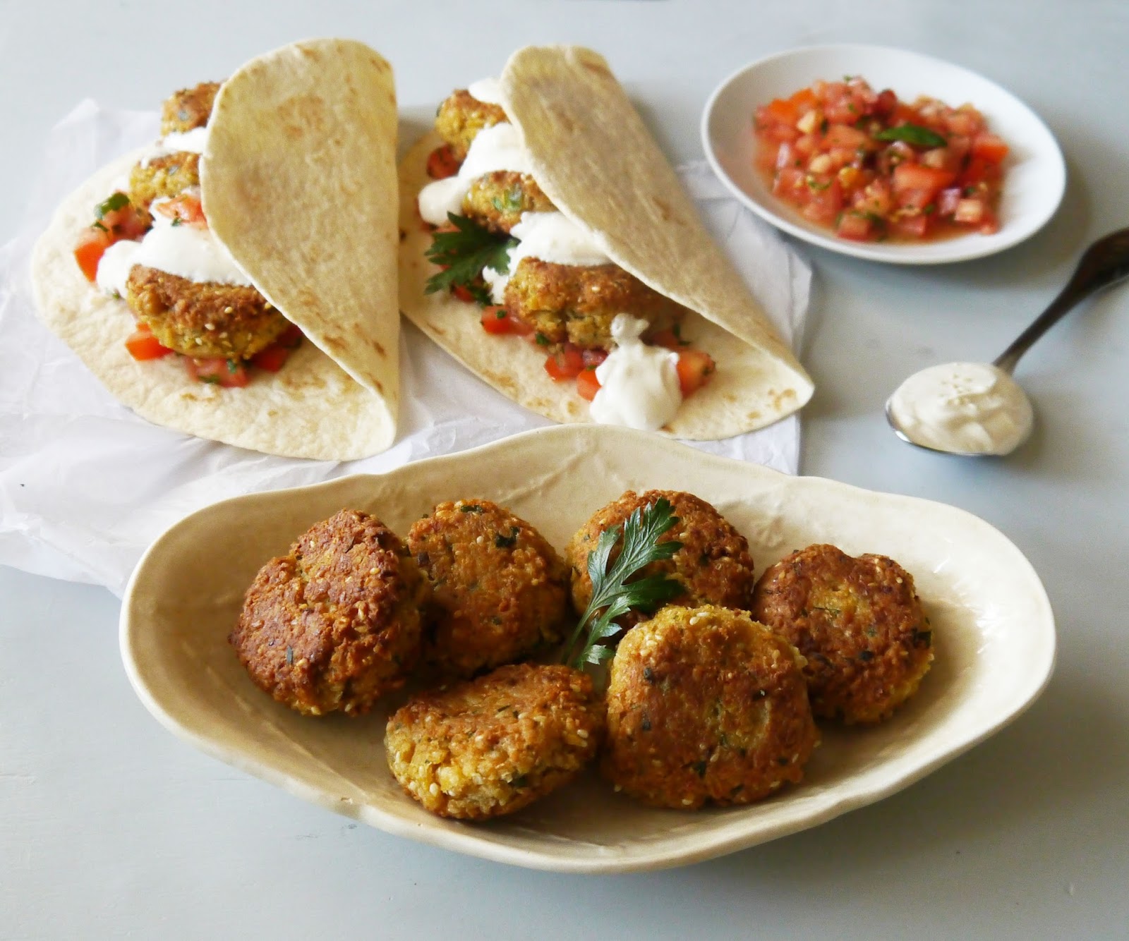 The Food Trotter Falafels & yogurttahini dip / Falafels & Sauce