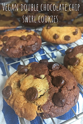Vegan Double Chocolate Chip Swirl Cookies
