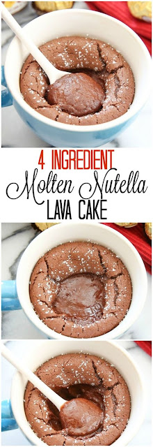 4 Ingredient Molten Nutella Lava Mug Cake