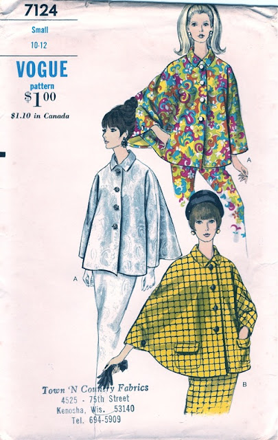 Cape - Cappa - Vogue Pattern, June/July 1967