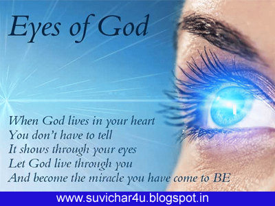 When God lives in your heart You dont have to tell. It shows through your eyes. Let God live through you and become the miracle you have come to be.