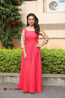 Actress Sri Divya Stills in Red Dress at Kaashmora Press Meet  0019