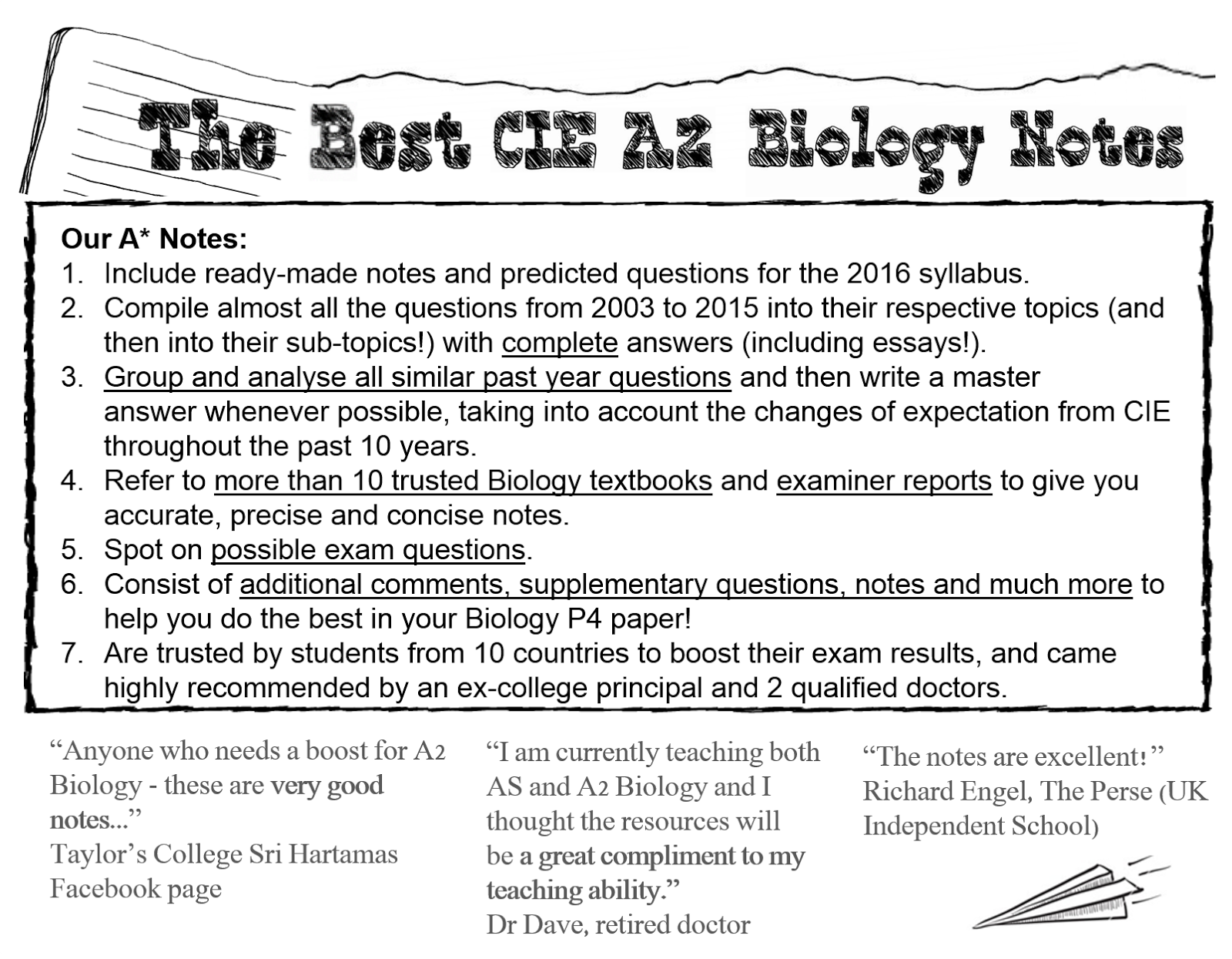 Biology synoptic essay