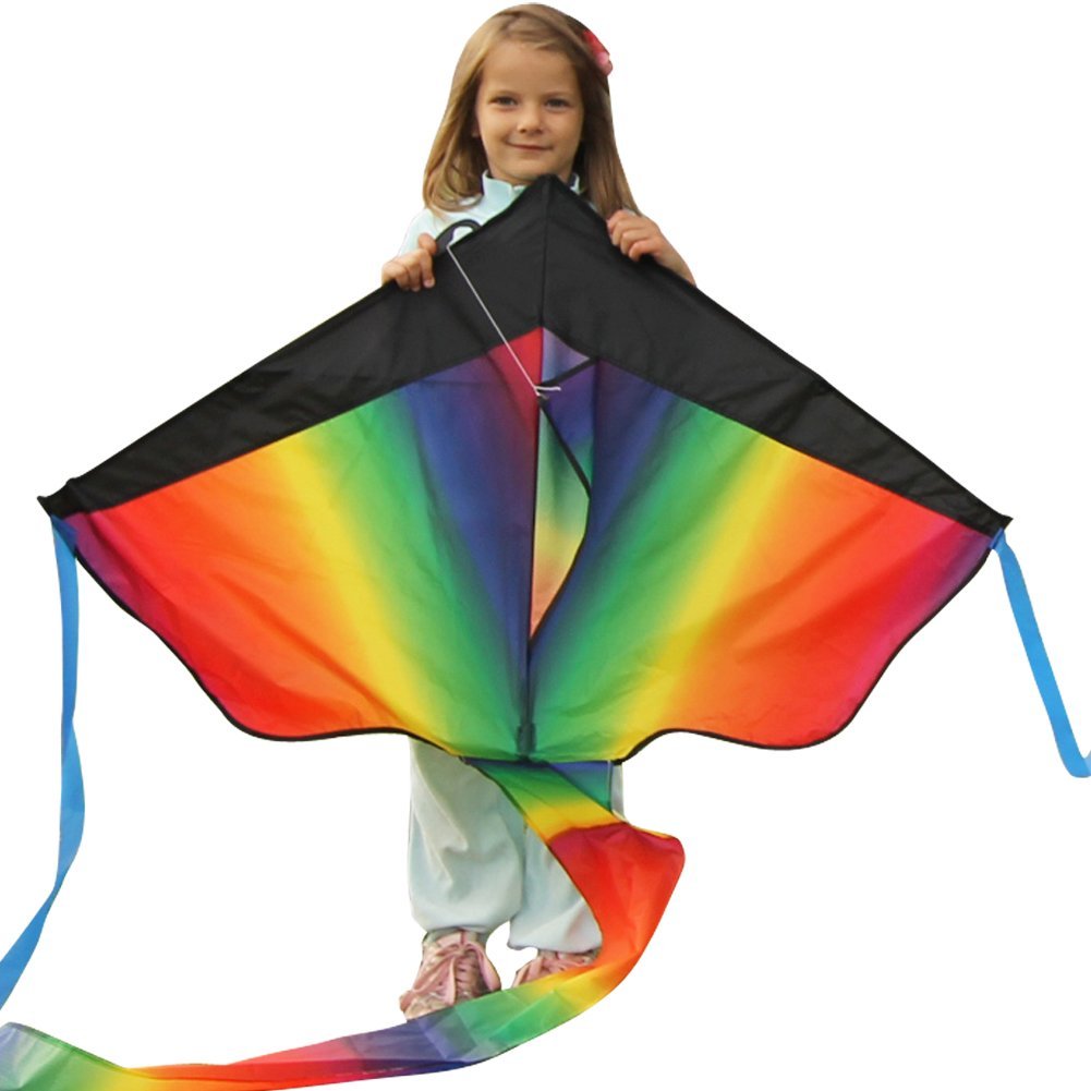 fun game outdoor young kids, easy to fly Rainbow Kite lifetime warranty