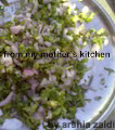  onion , green chili,  coriander leaves, mint,  ginger