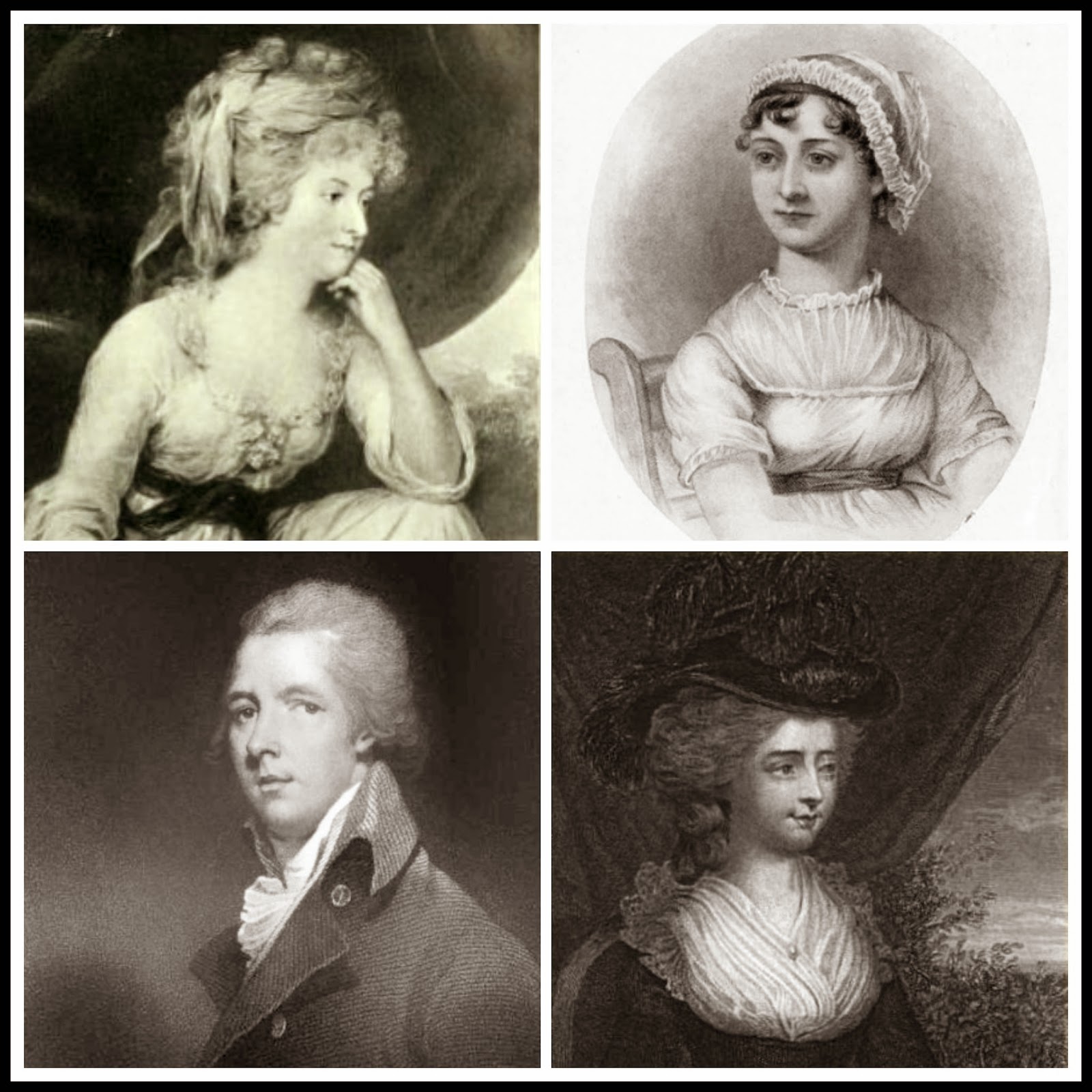 Mrs Fitzherbert from The Creevey Papers (1904); Jane Austen from A Memoir of Jane Austen by JE Austen Leigh (1871)  William Pitt from Memoirs of George IV by R Huish (1830)  Fanny Burney from Diary and letters of Madame D'Arblay (1846)