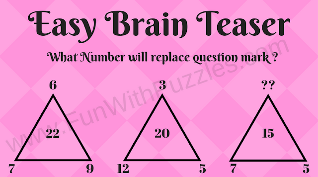 Easy Brain Teaser Triangles Math Number Puzzle