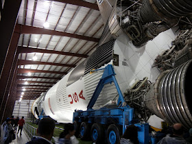 A retired spaceship on display at the Houston Space Center A retired spaceship on display at the Houston Space Center