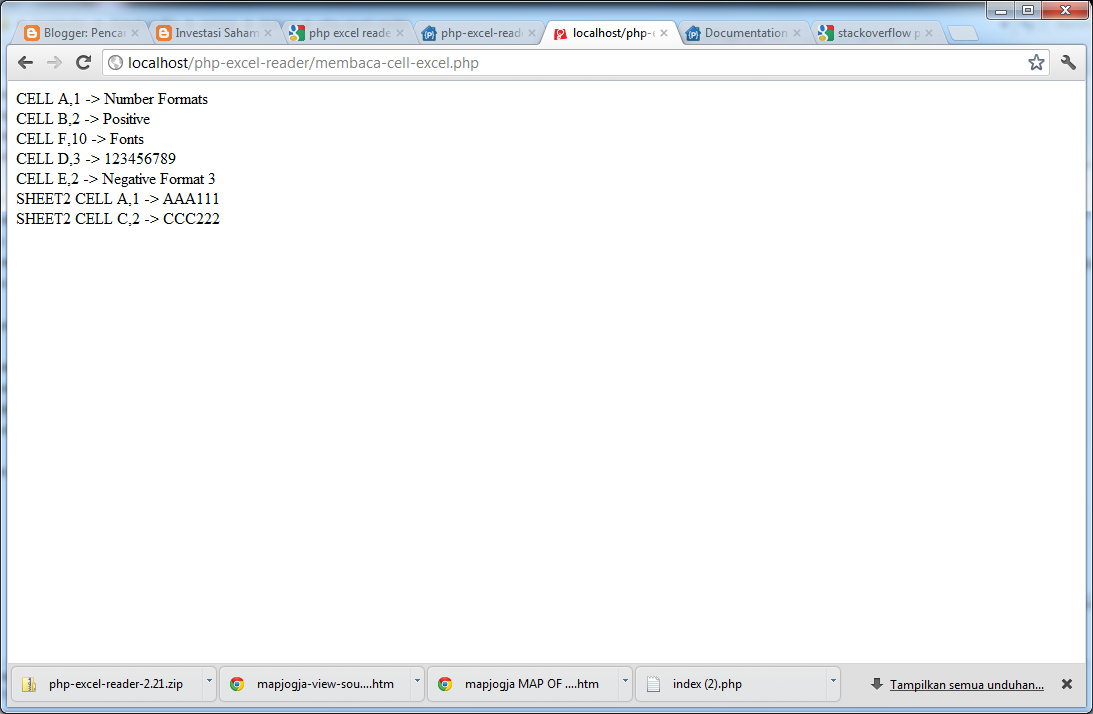 Membaca Excel dengan PHPExcelReader (Pemrograman  PHP)
