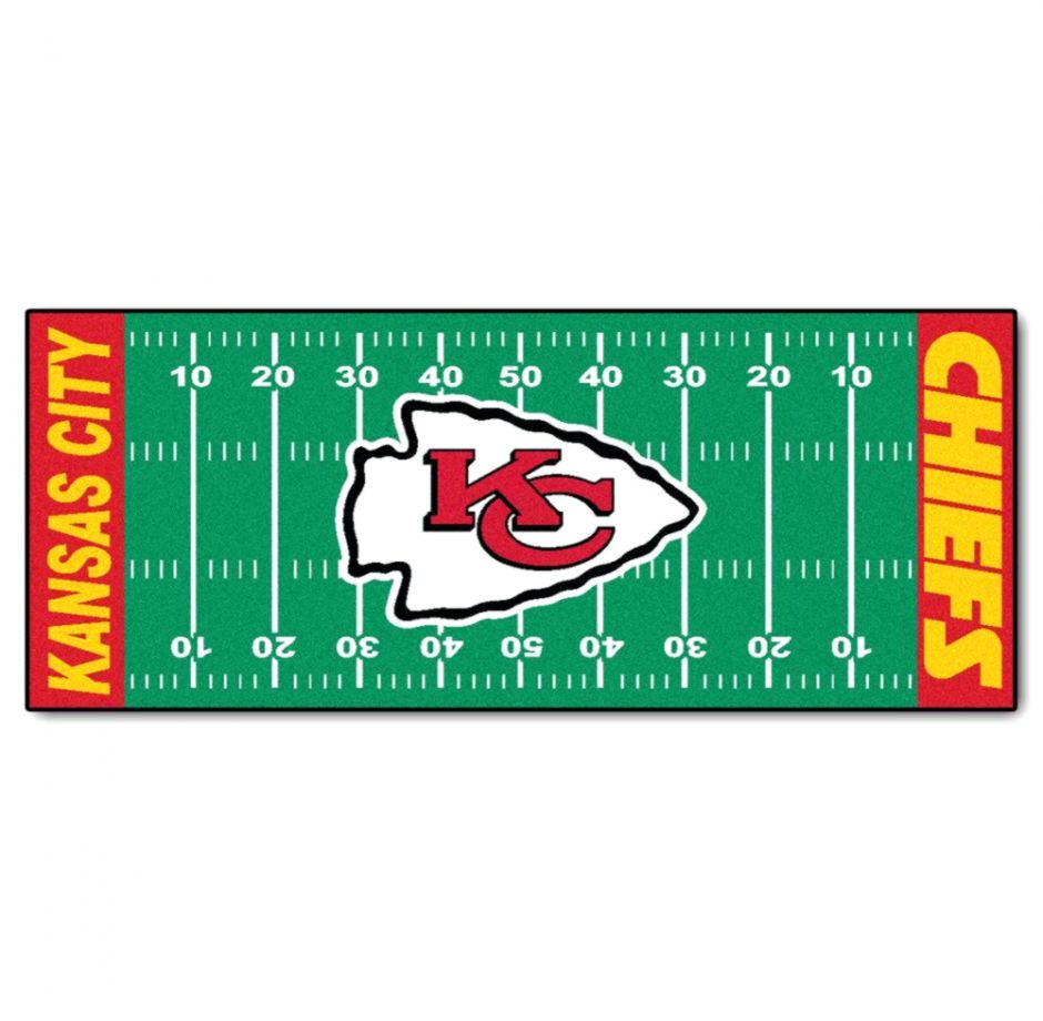 FANMATS Kansas City Chiefs 3 ft x 6 ft Football Field Rug Runner FANMATS Kansas City Chiefs 3 ft x 6 ft Football Field Rug Runner