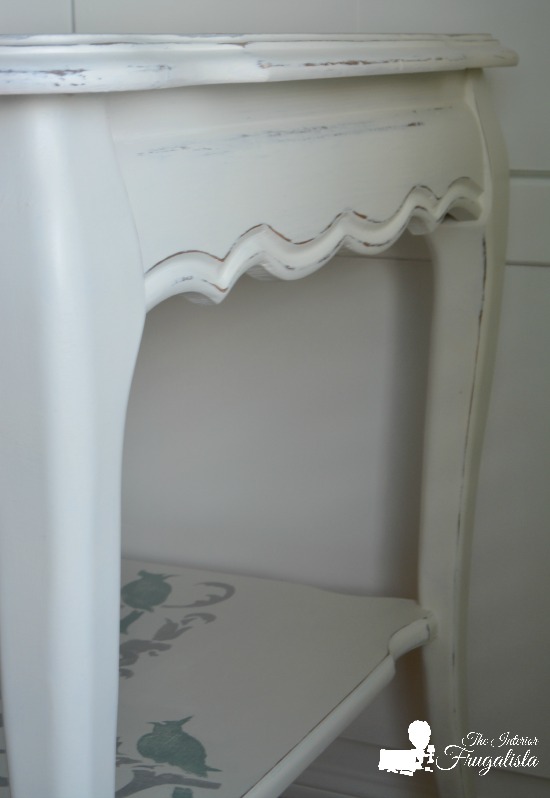 French Provincial Table painted white and distressed