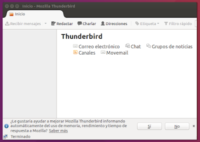 Inicio - Mozilla Thunderbird Inicio - Mozilla Thunderbird
