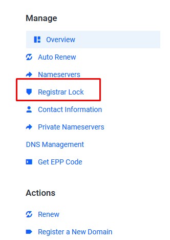 Registrar Lock Idcloudhost