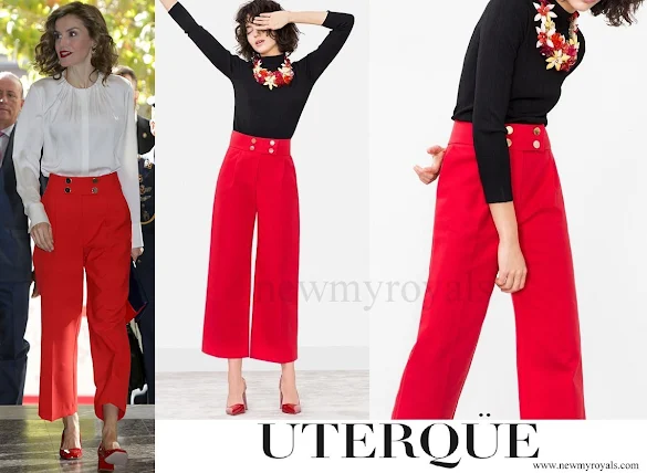 Queen Letizia wore Uterqüe Button Culottes