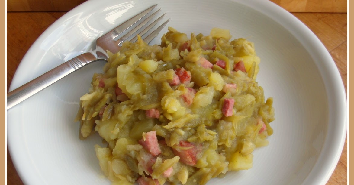 ich hab da mal was ausprobiert: rheinische Schneidebohnen (Tonnenbohnen)