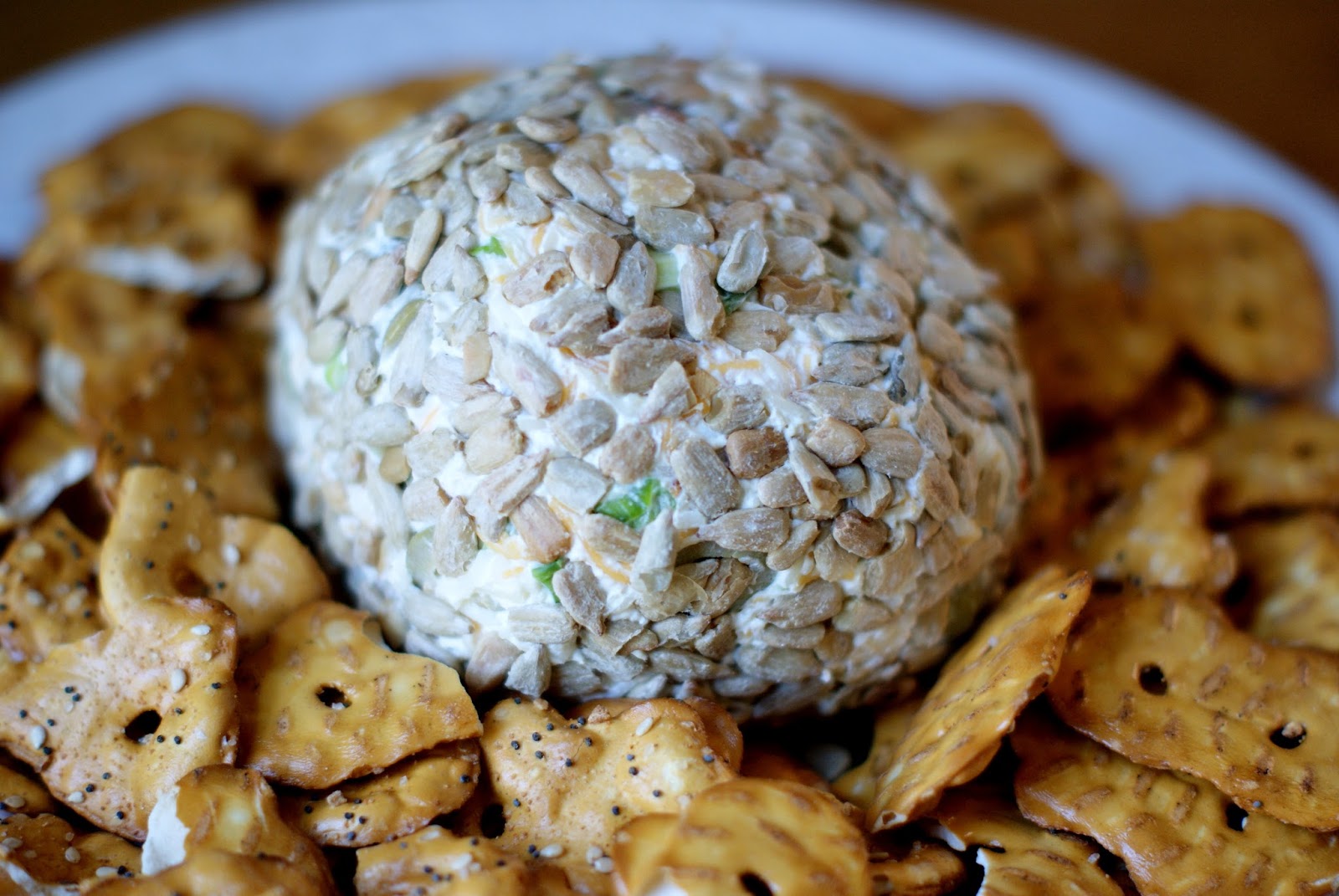 Alice and the Mock Turtle Sunflower Cheese Ball with Olives