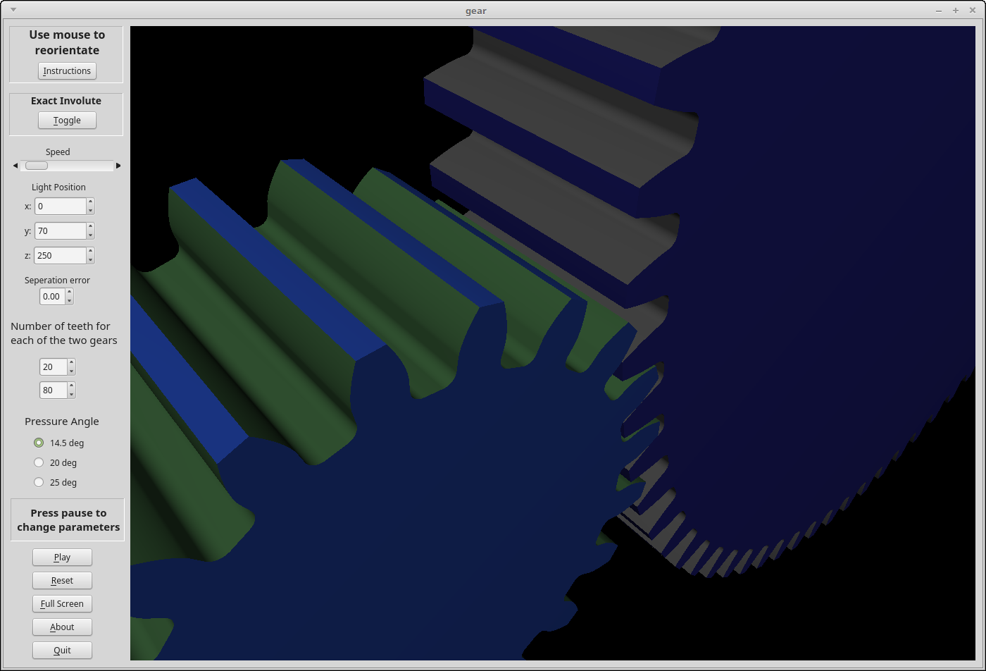 Steve's Involute gear simulator built with QT and OpenGL, Part 1