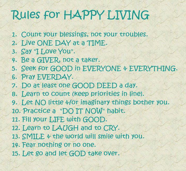 Rules for Happy Living